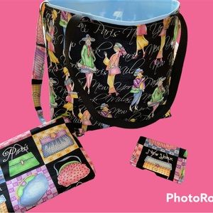 Three Piece Tote Set. Handmade with100% Cotton Fabrics